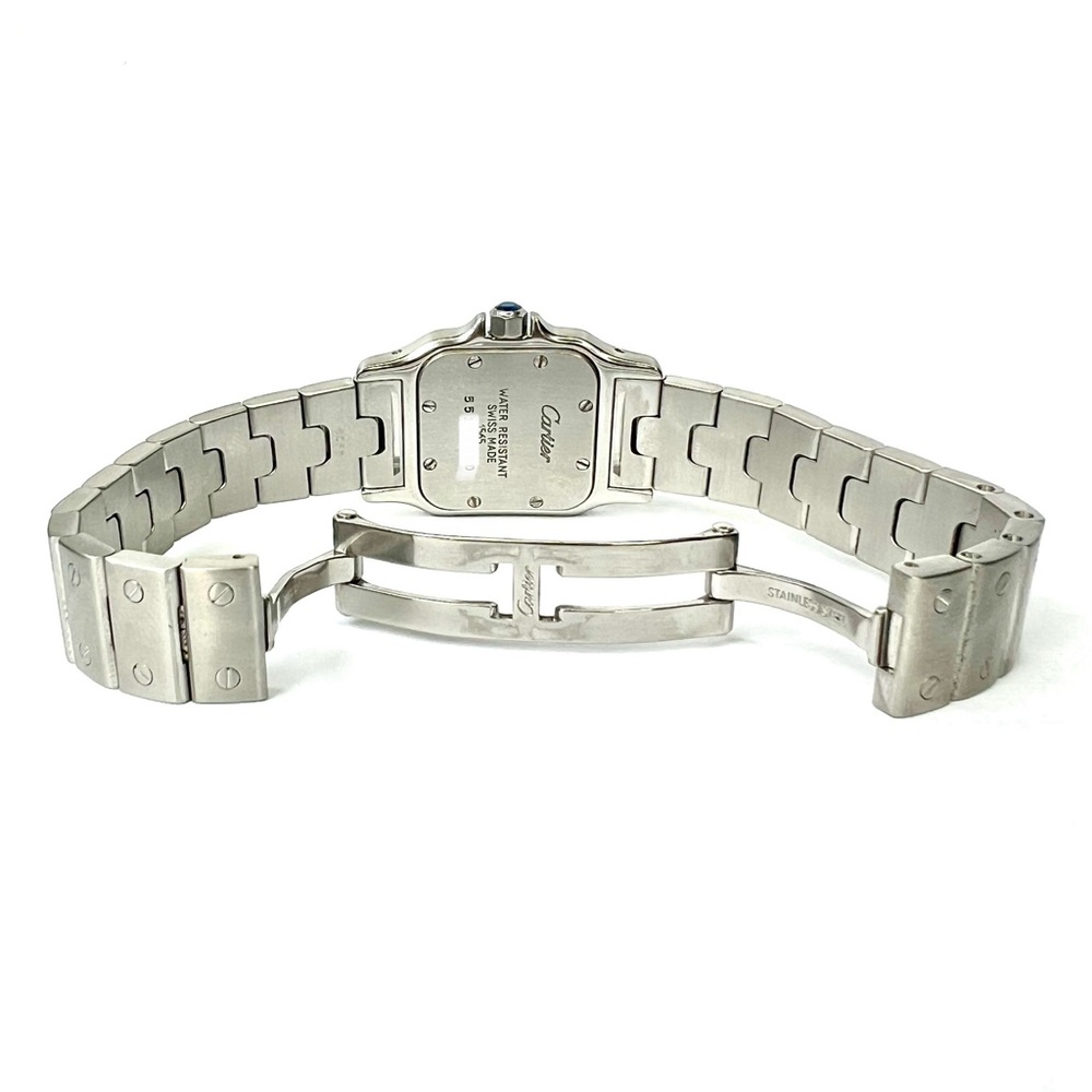 CARTIER SANTOS GALBEE 24mm Quartz Steel 0.69TCW Watch NEW Model Blue Numerals - Picture 6 of 7